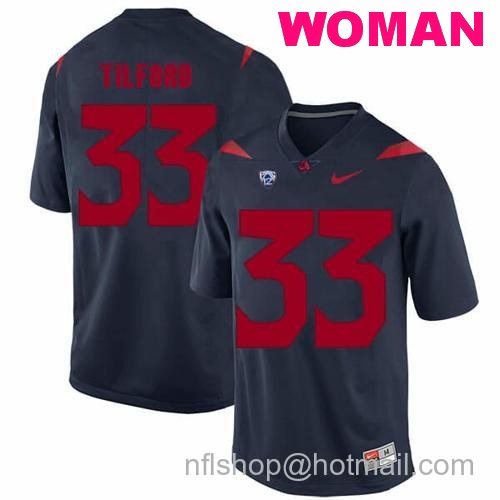 Women's Arizona Wildcats #33 Nathan Tilford NCAA College Football Jersey Blue52