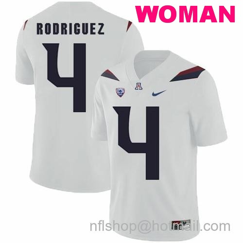 Women's Arizona Wildcats #4 Rhett Rodriguez NCAA College Football Jersey White18