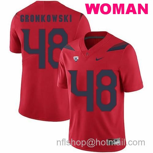 Women's Arizona Wildcats #48 Rob Gronkowski NCAA College Football Jersey Red59