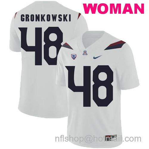 Women's Arizona Wildcats #48 Rob Gronkowski NCAA College Football Jersey White60