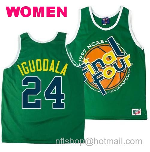 Women's Arizona Wildcats Andre Iguodala Jersey #24 1997 NCAA Champions Final Four Green63