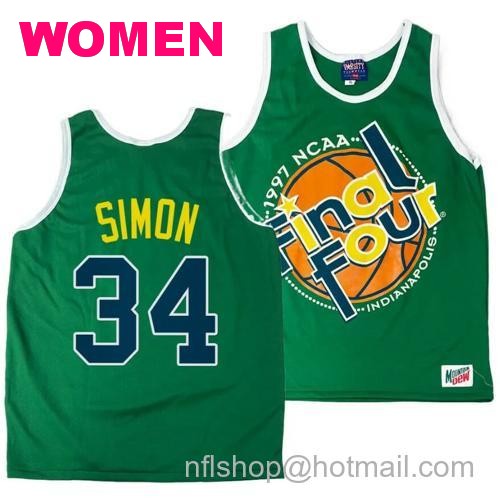 Women's Arizona Wildcats Miles Simon Jersey #34 1997 NCAA Champions Final Four Green86