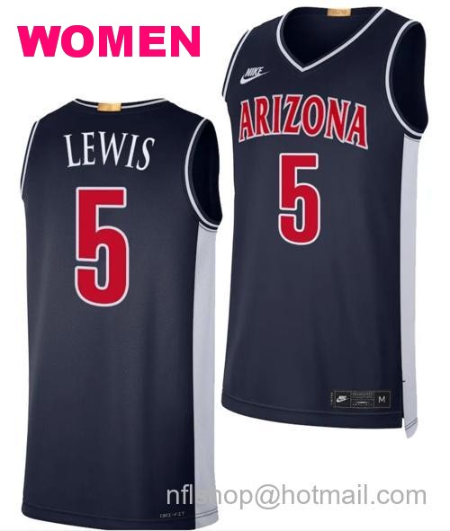 Women's Arizona Wildcats KJ Lewis Jersey #5 Limited Retro Basketball 2023-24 Navy79