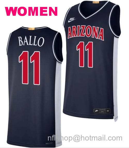 Women's Arizona Wildcats Oumar Ballo Jersey #11 Limited Retro Basketball 2023-24 Navy87