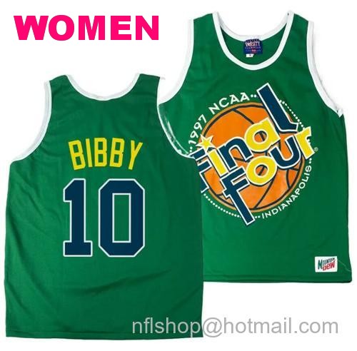 Women's Arizona Wildcats Mike Bibby Jersey #10 1997 NCAA Champions Final Four Green84