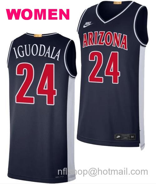 Women's Arizona Wildcats Andre Iguodala Jersey #24 Limited Retro Basketball 2023-24 Navy64