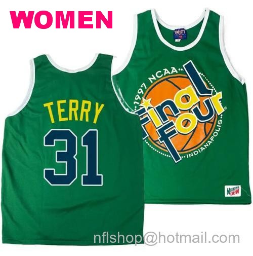 Women's Arizona Wildcats Jason Terry Jersey #31 1997 NCAA Champions Final Four Green77