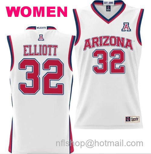 Women's Sean Elliott Jersey #32 Arizona Wildcats NIL College Basketball Lightweight White171