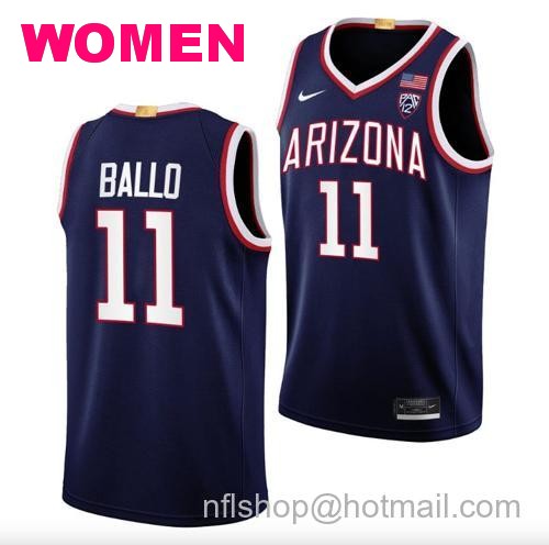 Women's Oumar Ballo Jersey #11 Arizona Wildcats College Basketball Navy158