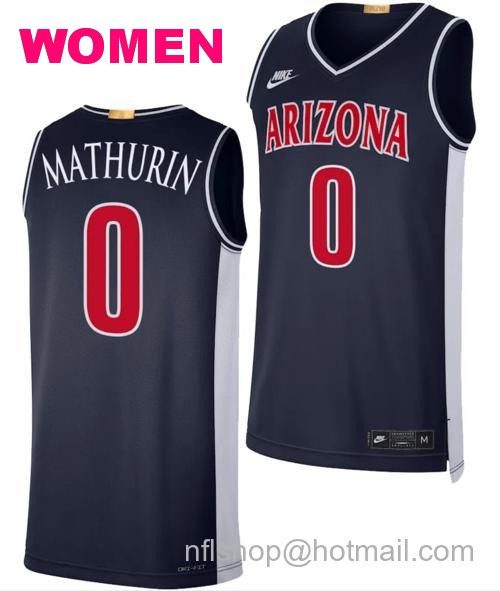 Women's Arizona Wildcats Bennedict Mathurin Jersey #0 Limited Retro Basketball 2023-24 Navy66