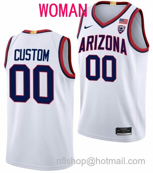 Women's Custom Arizona Wildcats Jersey Name And Number College Basketball Limited White112