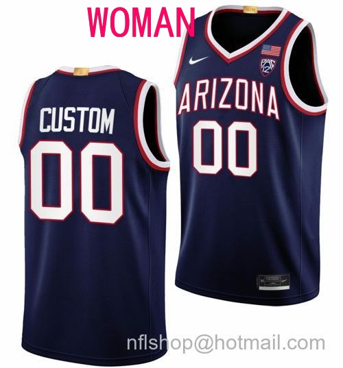 Women's Custom Arizona Wildcats Jersey Name And Number College Basketball Limited Navy111