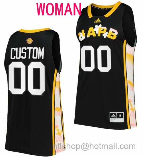 Women's Custom Arkansas Pine Bluff Golden Lions Jersey Name And Number College Basketball Black124