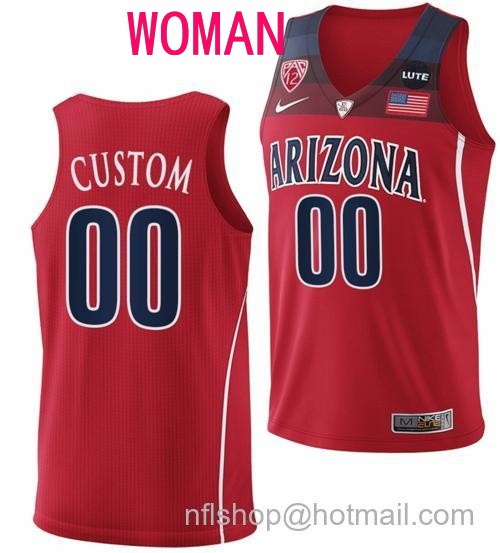 Women's Custom Arizona Wildcats Jersey Name And Number College Basketball Replica Red115