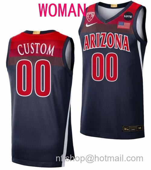 Women's Custom Arizona Wildcats Jersey Name And Number College Basketball Limited Navy Elite110