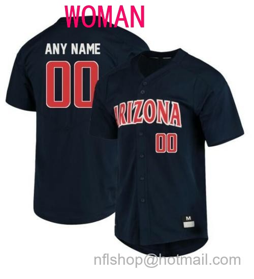 Women's Custom Arizona Wildcats Jersey Name and Number Baseball NCAA College Navy108