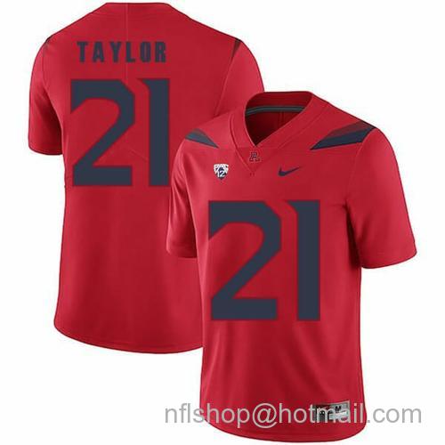 Men's Arizona Wildcats #21 JJ Taylor NCAA College Football Jersey Red47