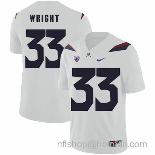 Men's Arizona Wildcats #33 Scooby Wright NCAA College Football Jersey White57