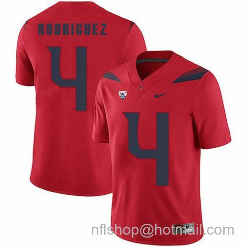 Men's Arizona Wildcats #4 Rhett Rodriguez NCAA College Football Jersey Red17