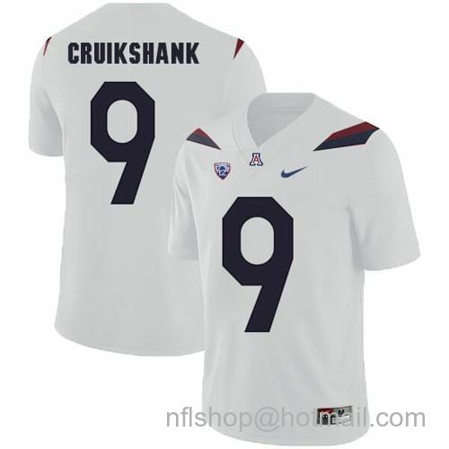 Men's Arizona Wildcats #9 Dane Cruikshank NCAA College Football Jersey White30