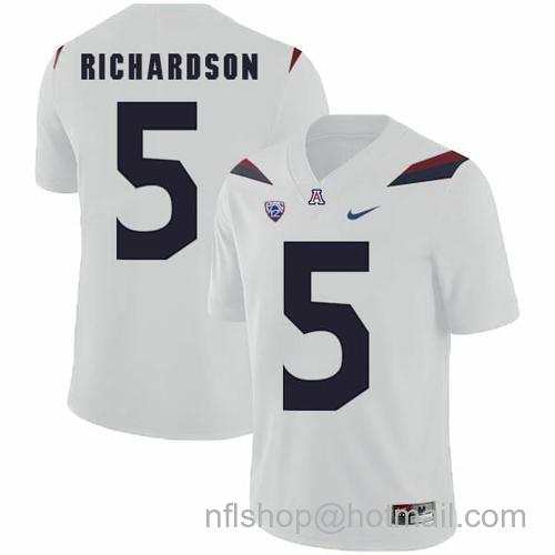 Men's Arizona Wildcats #5 Shaquille Richardson NCAA Football Jersey White21