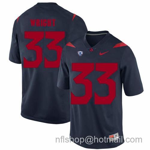 Men's Arizona Wildcats #33 Scooby Wright NCAA College Football Jersey Blue55