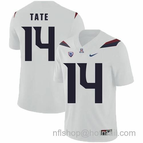 Men's Arizona Wildcats #14 Khalil Tate NCAA College Football Jersey White45