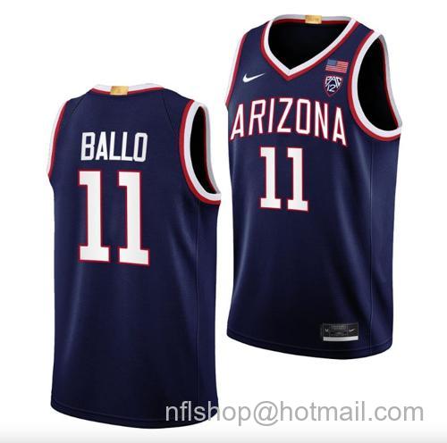 Men's Oumar Ballo Jersey #11 Arizona Wildcats College Basketball Navy158