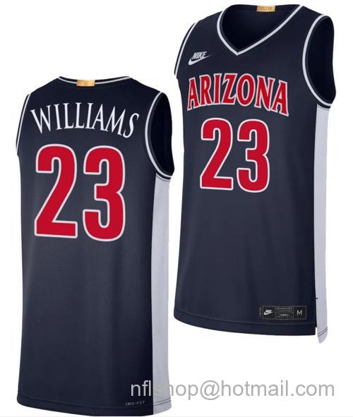 Men's Arizona Wildcats Derrick Williams Jersey #23 Limited Retro Basketball 2023-24 Navy74