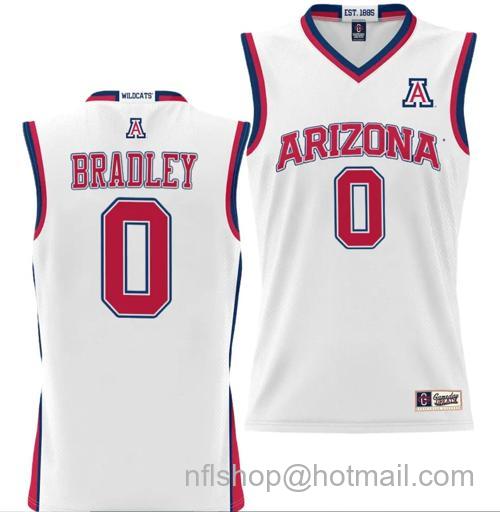 Men's Jaden Bradley Jersey #0 Arizona Wildcats NIL College Basketball Lightweight White145