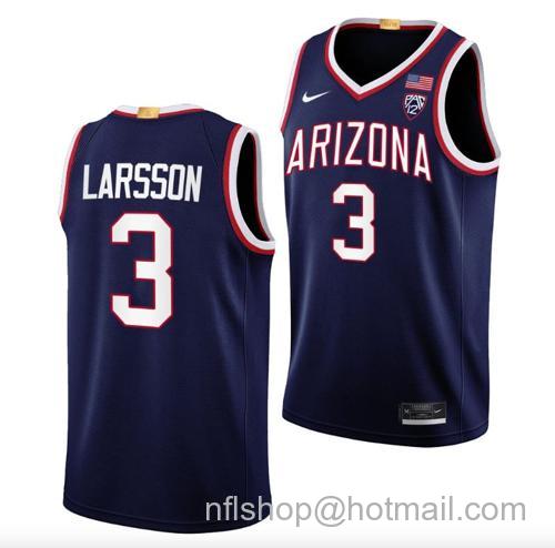 Men's Pelle Larsson Jersey #3 Arizona Wildcats College Basketball Navy163