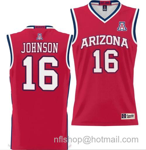 Men's Keshad Johnson Jersey #16 Arizona Wildcats NIL College Basketball Lightweight Red146