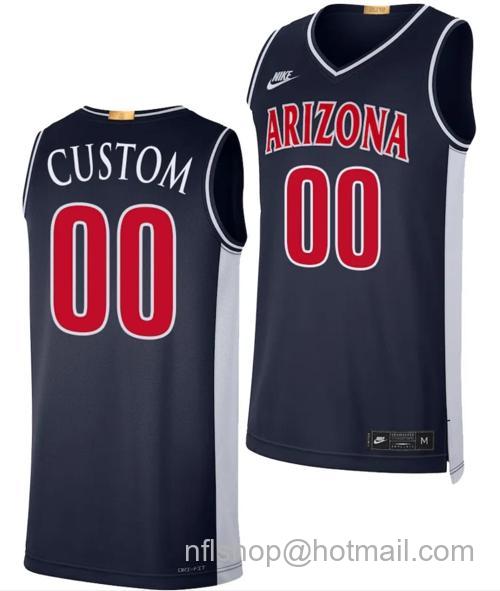 Men's Custom Arizona Wildcats Jersey Name and Number Limited Retro Basketball 2023-24 Navy117