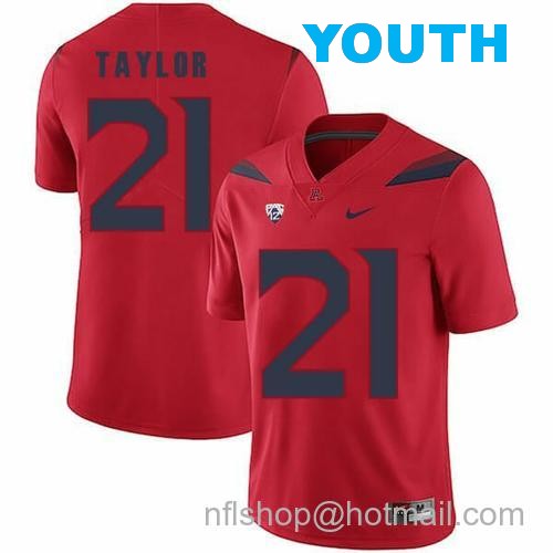 Youth Arizona Wildcats #21 JJ Taylor NCAA College Football Jersey Red47