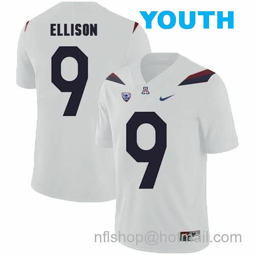 Youth Arizona Wildcats #9 Tony Ellison NCAA College Football Jersey White33