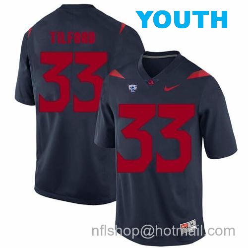 Youth Arizona Wildcats #33 Nathan Tilford NCAA College Football Jersey Blue52