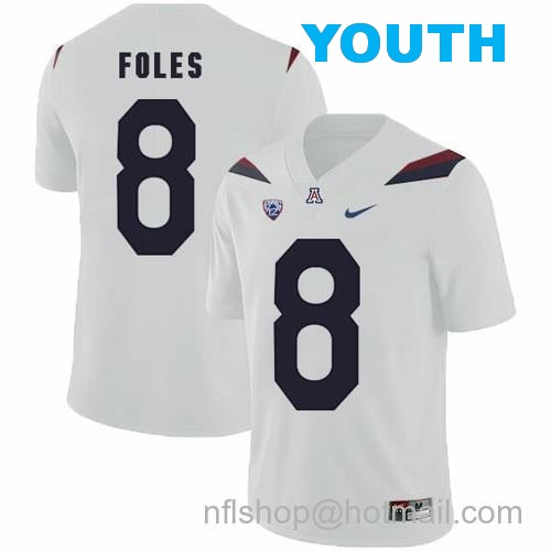 Youth Arizona Wildcats #8 Nick Foles NCAA College Football Jersey White27