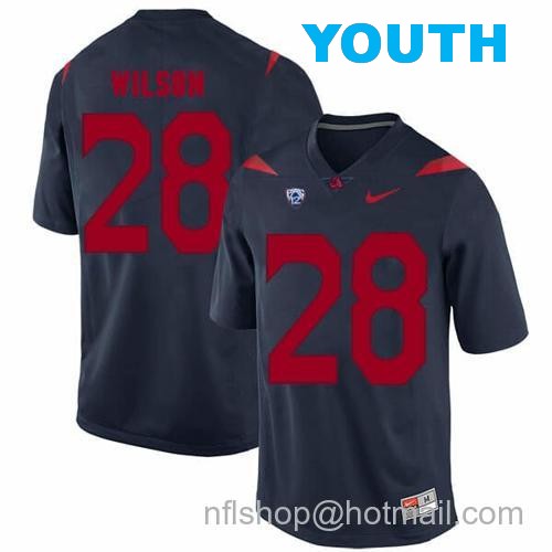 Youth Arizona Wildcats #28 Nick Wilson NCAA College Football Jersey Blue49