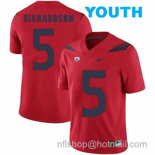 Youth Arizona Wildcats #5 Shaquille Richardson NCAA Football Jersey Red20