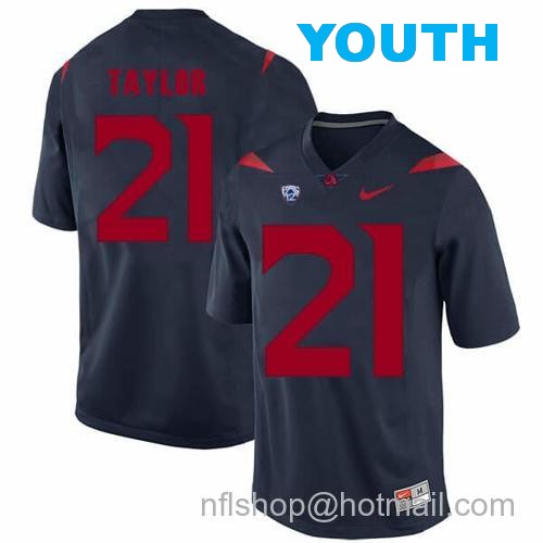 Youth Arizona Wildcats #21 JJ Taylor NCAA College Football Jersey Blue46