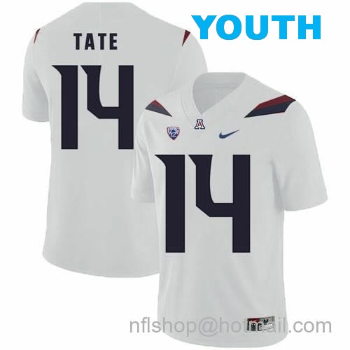 Youth Arizona Wildcats #14 Khalil Tate NCAA College Football Jersey White45