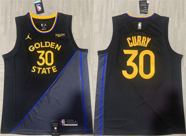 Men's Golden State Warriors #30 Stephen Curry Black Stitched Basketball Jersey