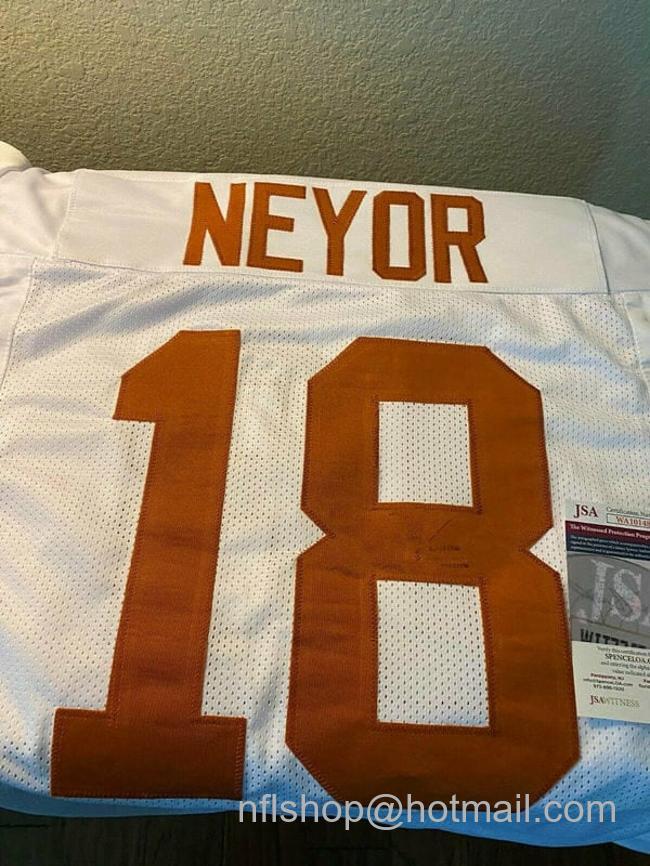 Men's Texas Longhorns Isaiah Neyor Jersey #18 College Football White