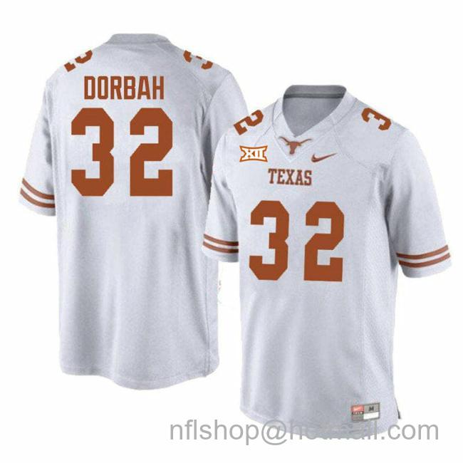 Men's Texas Longhorns Prince Dorbah Jersey #32 College Football White