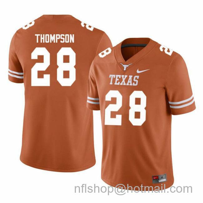 Men's Texas Longhorns Jerrin Thompson Jersey #28 College Football Orange