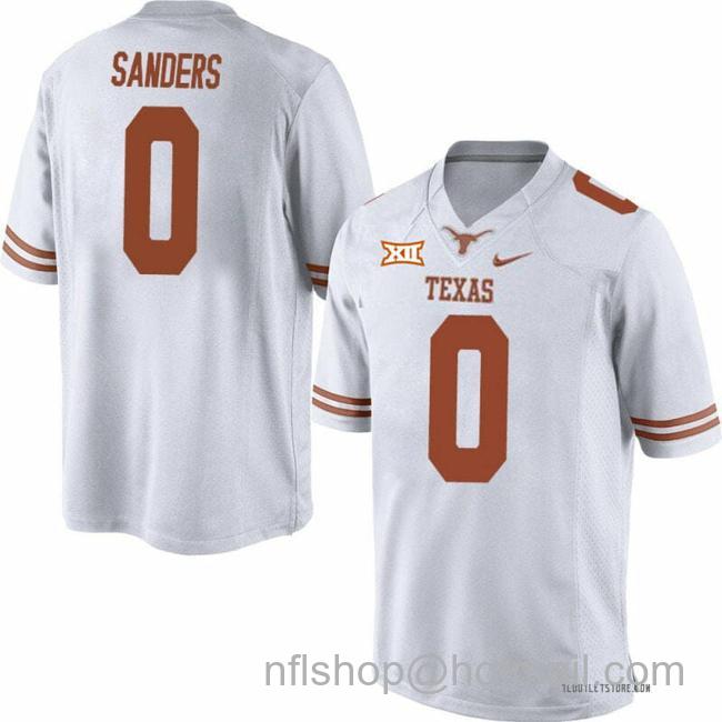 Men's Texas Longhorns Ja Tavion Sanders Jersey #0 College Football White