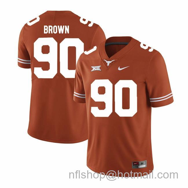 Men's Texas Longhorns Malcom Brown Jersey #90 College Football Orange