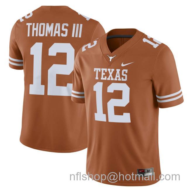 Men's Texas Longhorns Earl Thomas III Jersey #12 College Football Orange