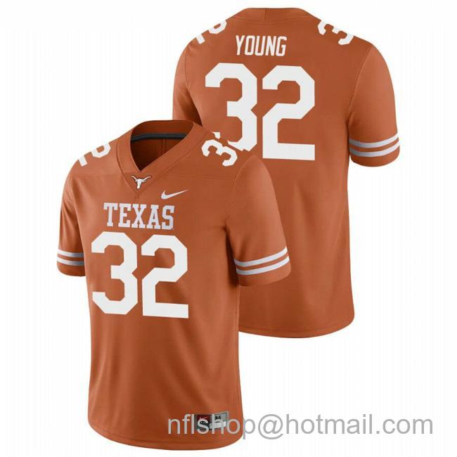 Men's Texas Longhorns Daniel Young Jersey #32 College Football Orange