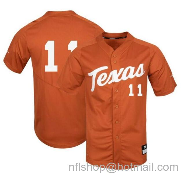 Men's Tanner Witt Jersey Texas Longhorns Baseball NCAA College Orange Alumni #11